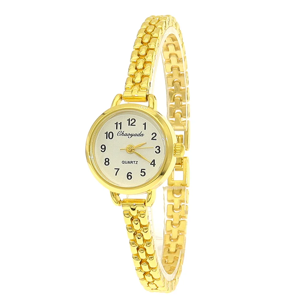Vintage Gold Ladies Bracelet Watches Women's Small Dial Alloy Strap Quartz Casual Watch Suitable for Halloween Christmas Gift