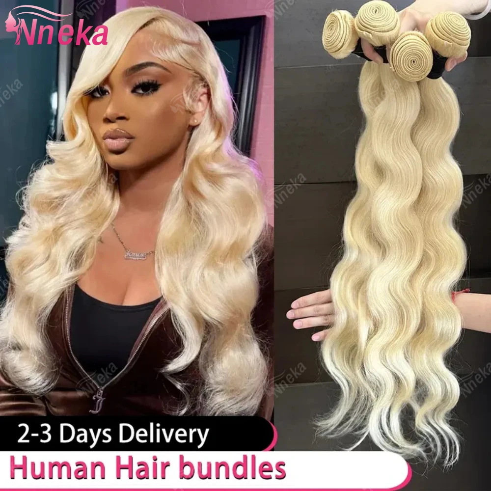 

613 Blonde Human Hair 1 3 4 Bundles Body Wave Human Hair Weave 613 Colored Human Hair Weft 10-30 Inch Color 613 Blonde Bundles