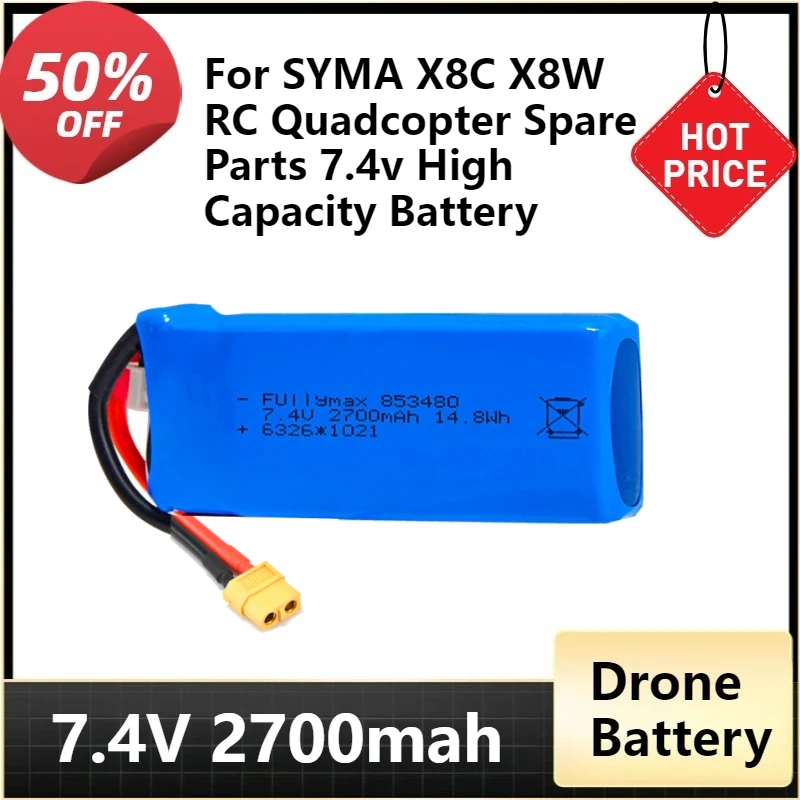 2PCS 7.4V 2700Mah 1…