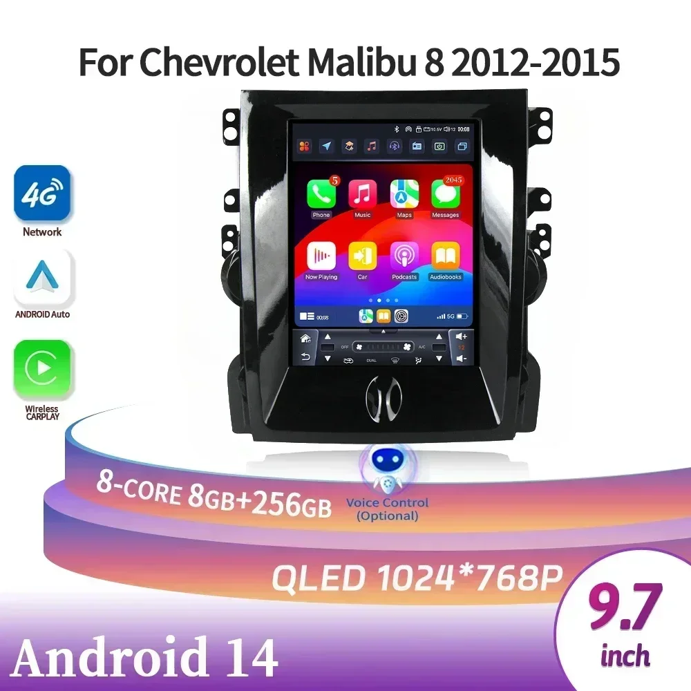 

9.7inch Android 14 Car Radio For Chevrolet Malibu 8 2012-2015 4G GPS Wireless Bluetooth Carplay Multimedia Touch Screen Stereo