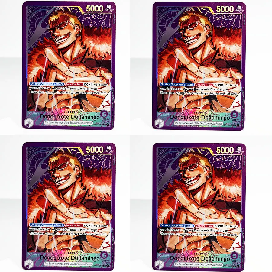 Proxy One Piece Card OP14 The Azure Sea's Seven Dracule Mihawk Donquixote Doflamingo Anime TCG Holographic Collectible Trading