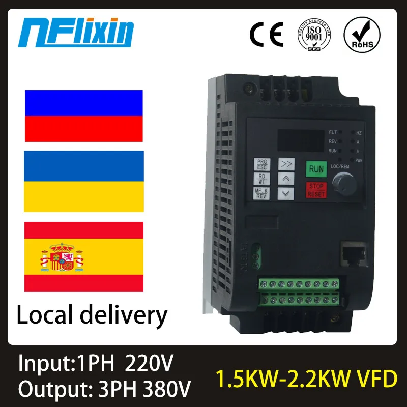 

requency inverter 220v to 380v 400V 2.2kw VFD Variable Frequency inverter control Variable Frequency Drive VFD 3 phase output