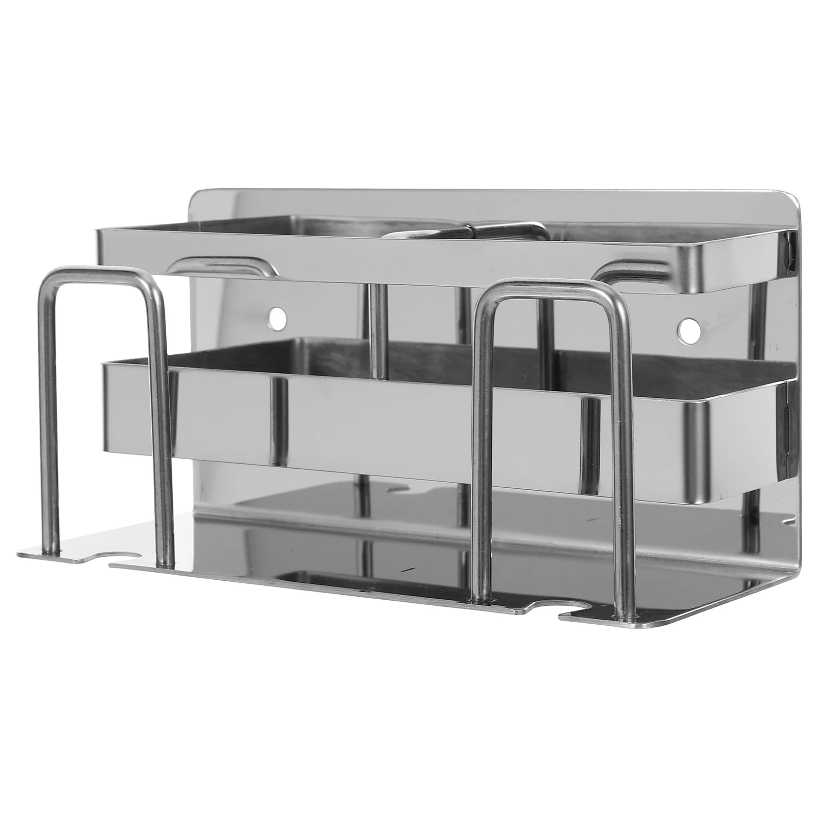 

Tooth Cup Holder Household Toothbrush Rack Storage Bathroom Wall Stainless Steel
