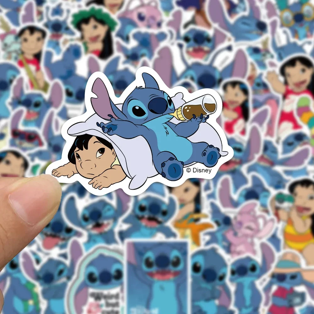 10/30/50pcs Drôle Disney Anime Lilo & Stitch Autocollants Kawaii Graffiti Autocollants BRICOLAGE Notebook Valise Téléphone Mignon Décoration Autocollant