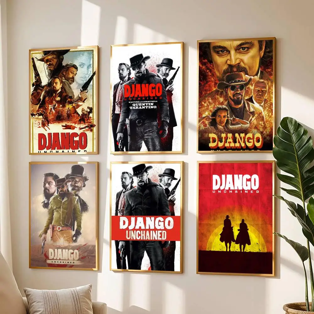 classic movie D-Django Unchained 2012-D Poster Modern Wall Decal for Living Room Cafe Office Bar and Bedroom