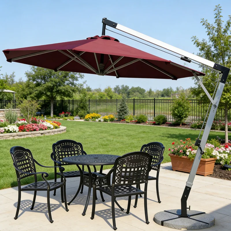 Roman Umbrella, Outdoor Umbrella,Sunshade, Rainproof, UV Protection,Thickened Material, Aluminum Alloy Columns, Rotatable