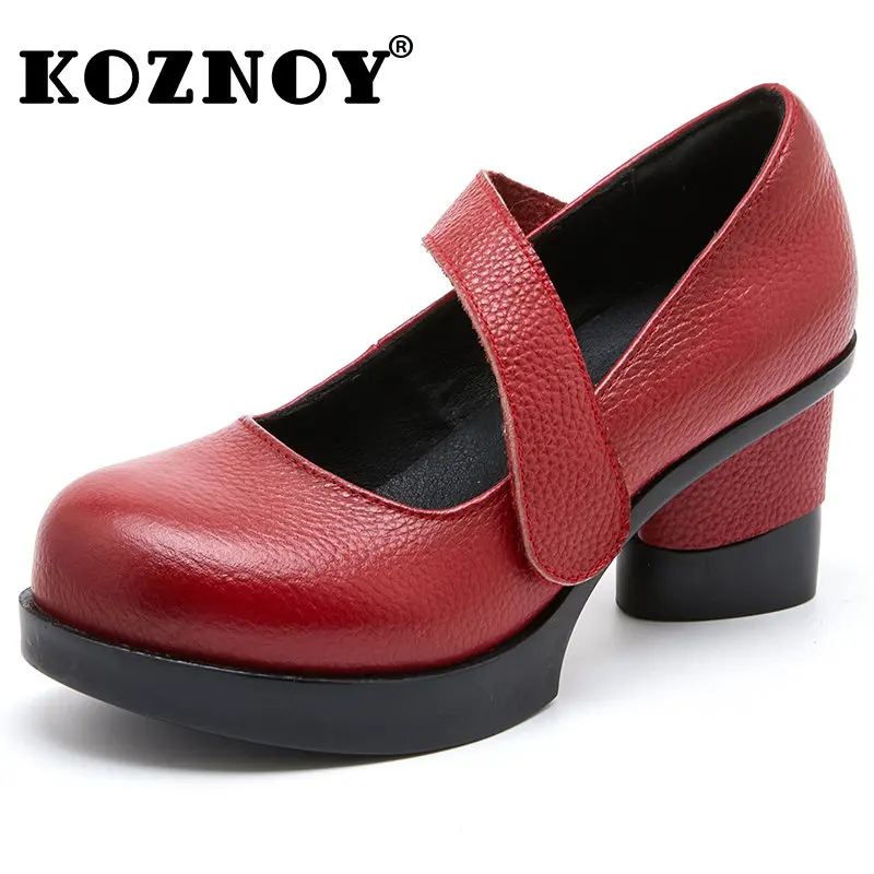 

Женские туфли из натуральной кожи на низком каблуке, 7 см