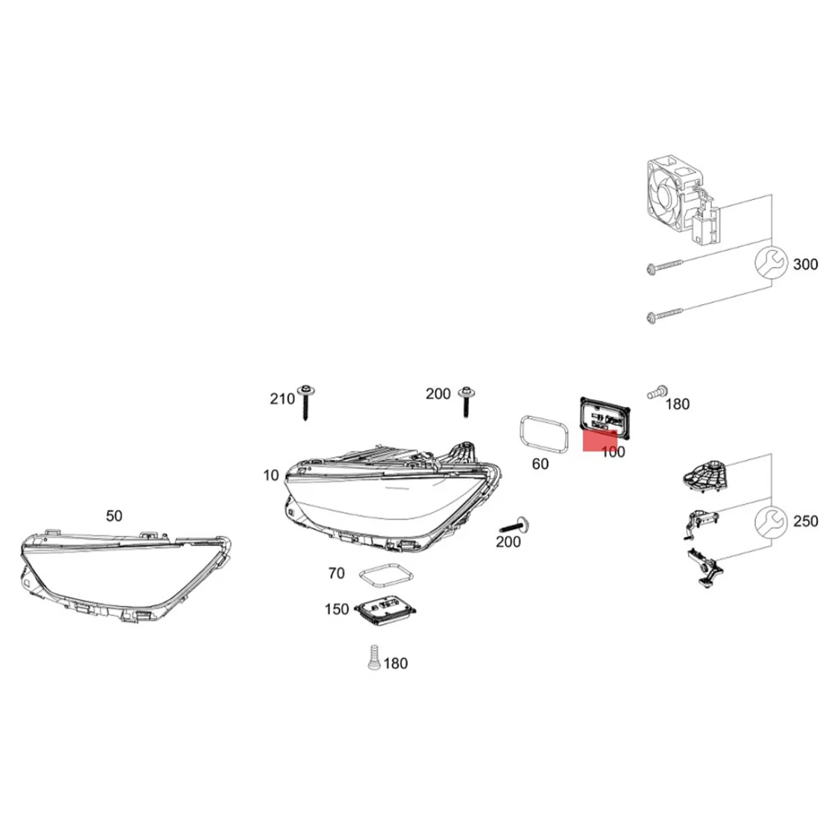 Car LED Power Module Control Unit A2139002616 A2229000515 for W205 S205 2014-2021 Plug and Play Ballast