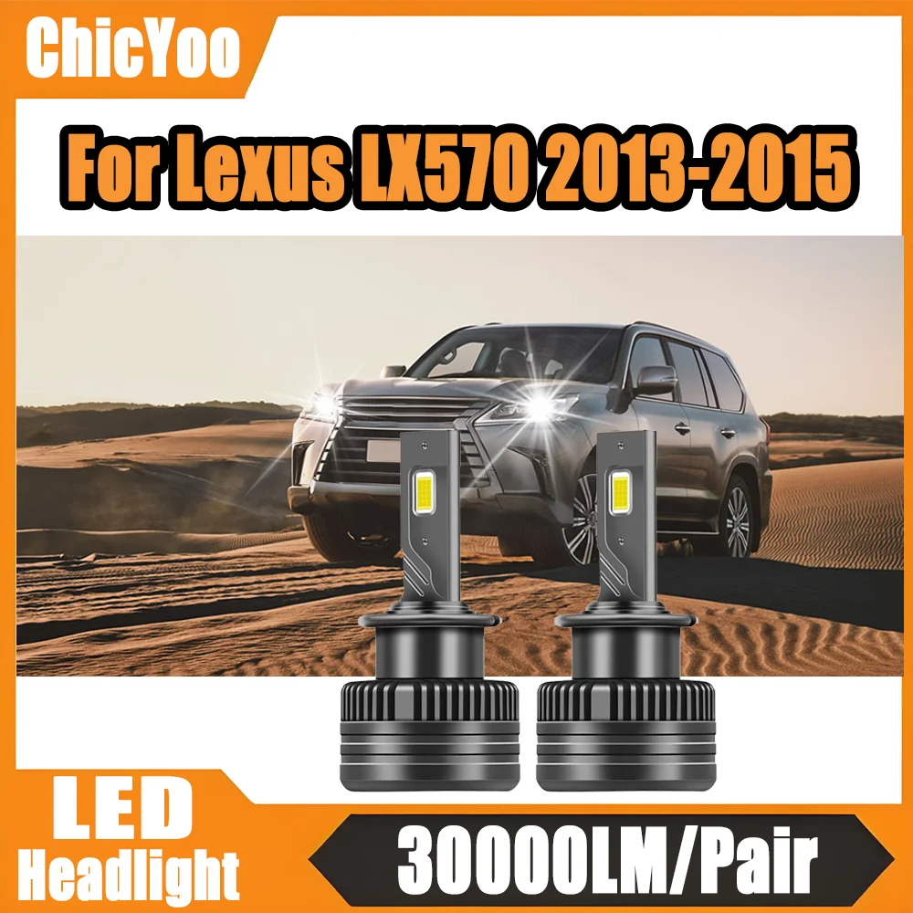

2 шт. 30000 лм, мощные светодиодные лампы для фар Canbus без ошибок, 6000K, белый свет, аналог HID Xenon, 12V 24V для Lexus LX570 2013 2014 2015