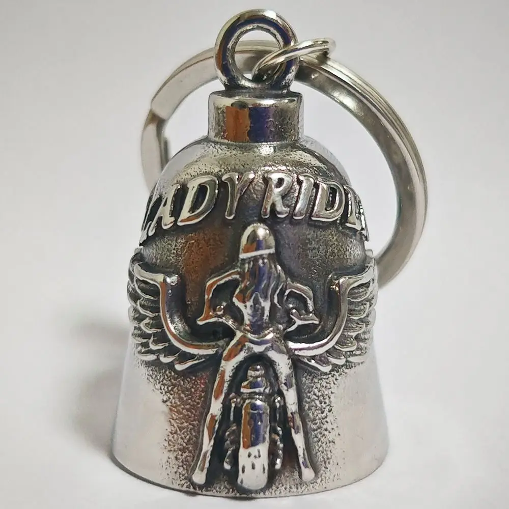 Small Size Lady Rider Motorcycle Guardian Bell Pendant Elegant Evil Spirit Trap Bell Exquisite Lightweight Biker Good Luck Charm