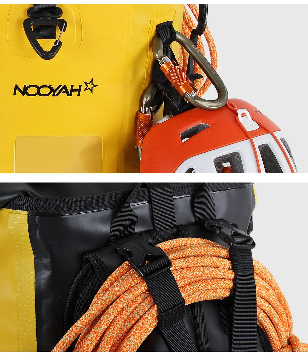 NOOYAH Waterproof Dry Bag IPX8 Roll-Top Closure Waterproof Backpack Fishing Bag Double Layer Rucksack Outdoor Sport Dry Backpack