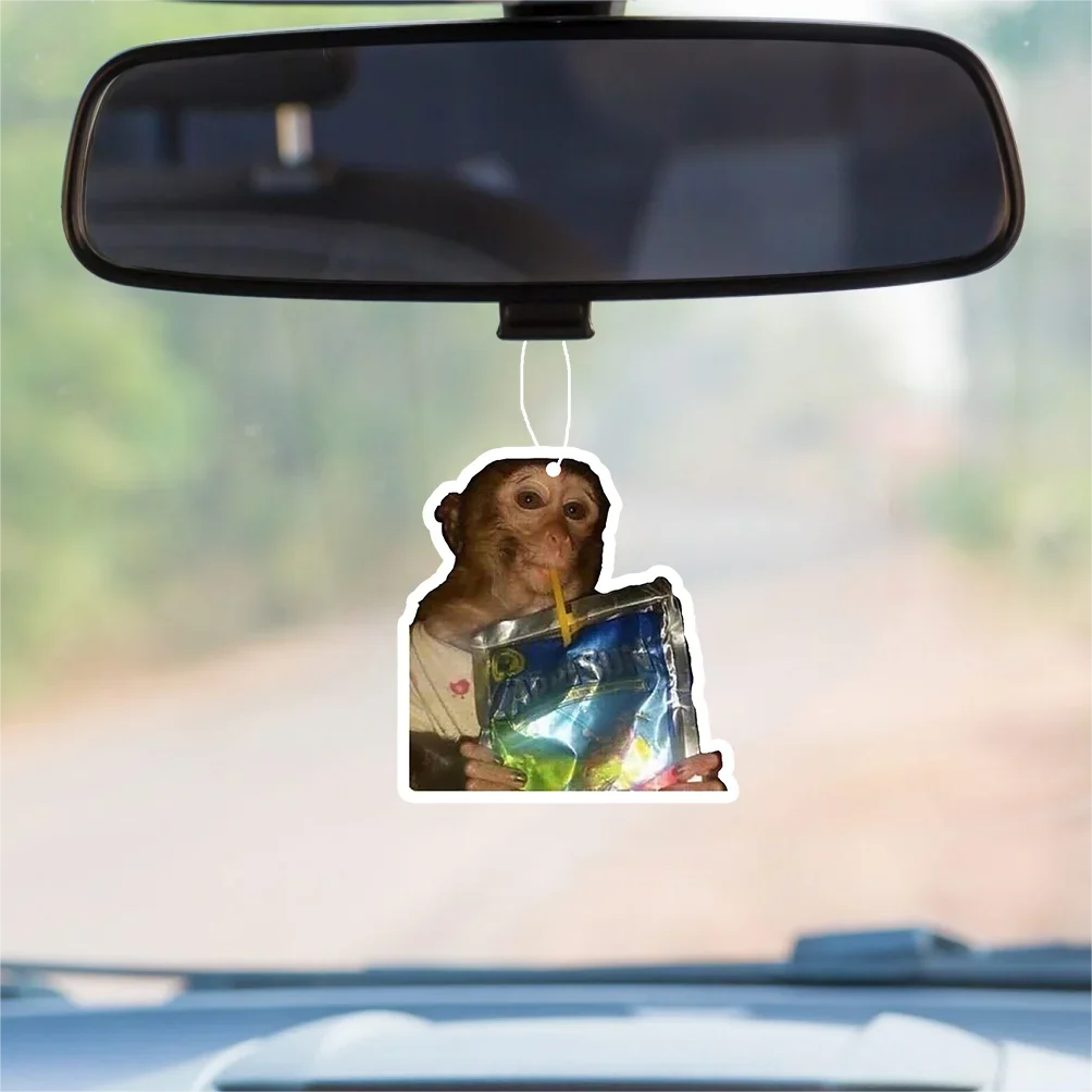 1/3pcs Funny Monkey Design Car Air Freshener Car Rearview Mirror Hanging Aromatherapy Tablet Car Air Freshener For Men And Women