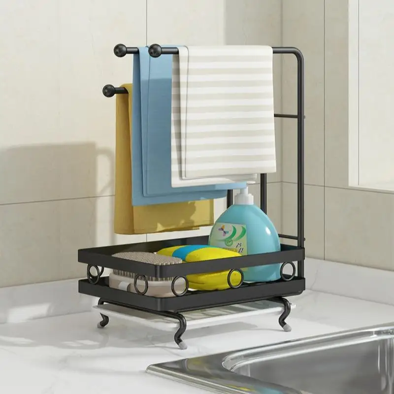

Kitchen Drain Basket Hanging Water Style Dishcloth Holder Storage Rack for Sink Dishwashing And Cloth Storage MB003 Expandable