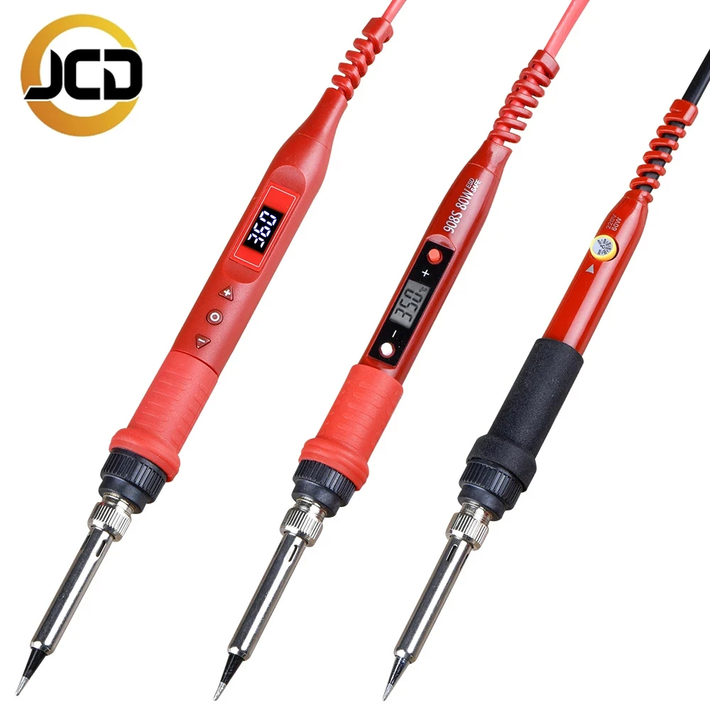 JCD Soldering Iron 908 Series Multi-function Button Adjustable Temperature 60W/80W 110V/220V LCD Digital Display Welding Tools