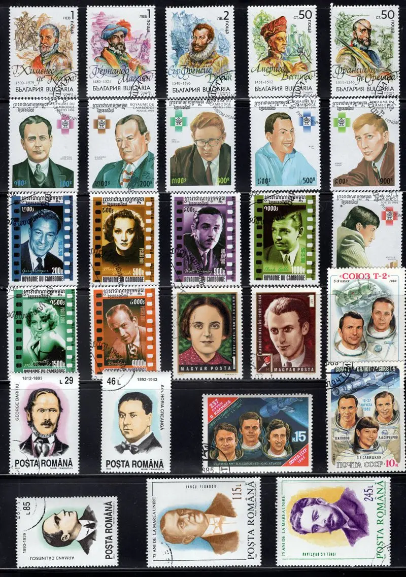 Lot 100Pcs Wereldberoemde Persoon Topic Originele Postzegels Met Verzendkosten Mark Geen Herhaling Natie Stempel Goede Staat