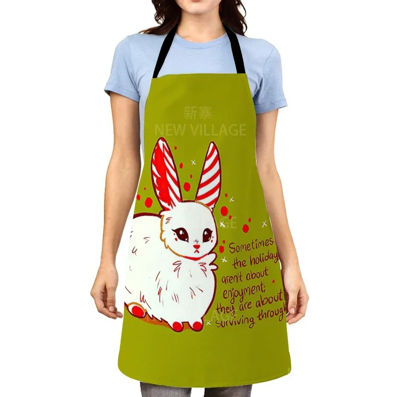 Happy Thanks Giving Kitchen Aprons for Women Cotton Linen Bibs Household Cleaning Apron Pinafore Anti-oil Home Cooking Apron