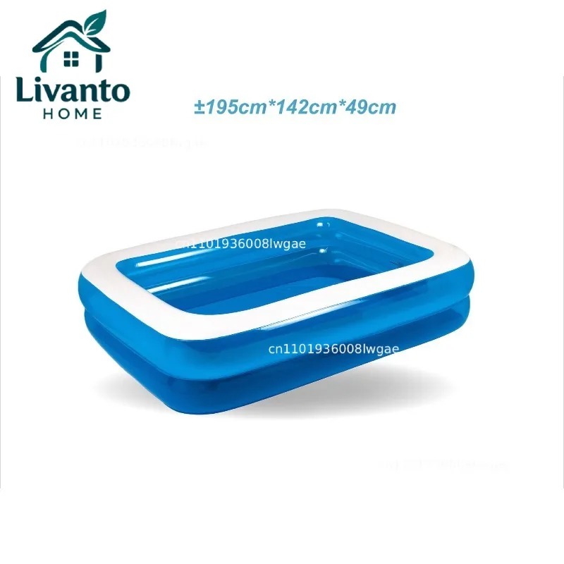 

2m/2.62m/3m Outdoor Large, Reinforced, Durable Rectangular Inflatable Swimming Pool, Ideal for Outdoor Water Play