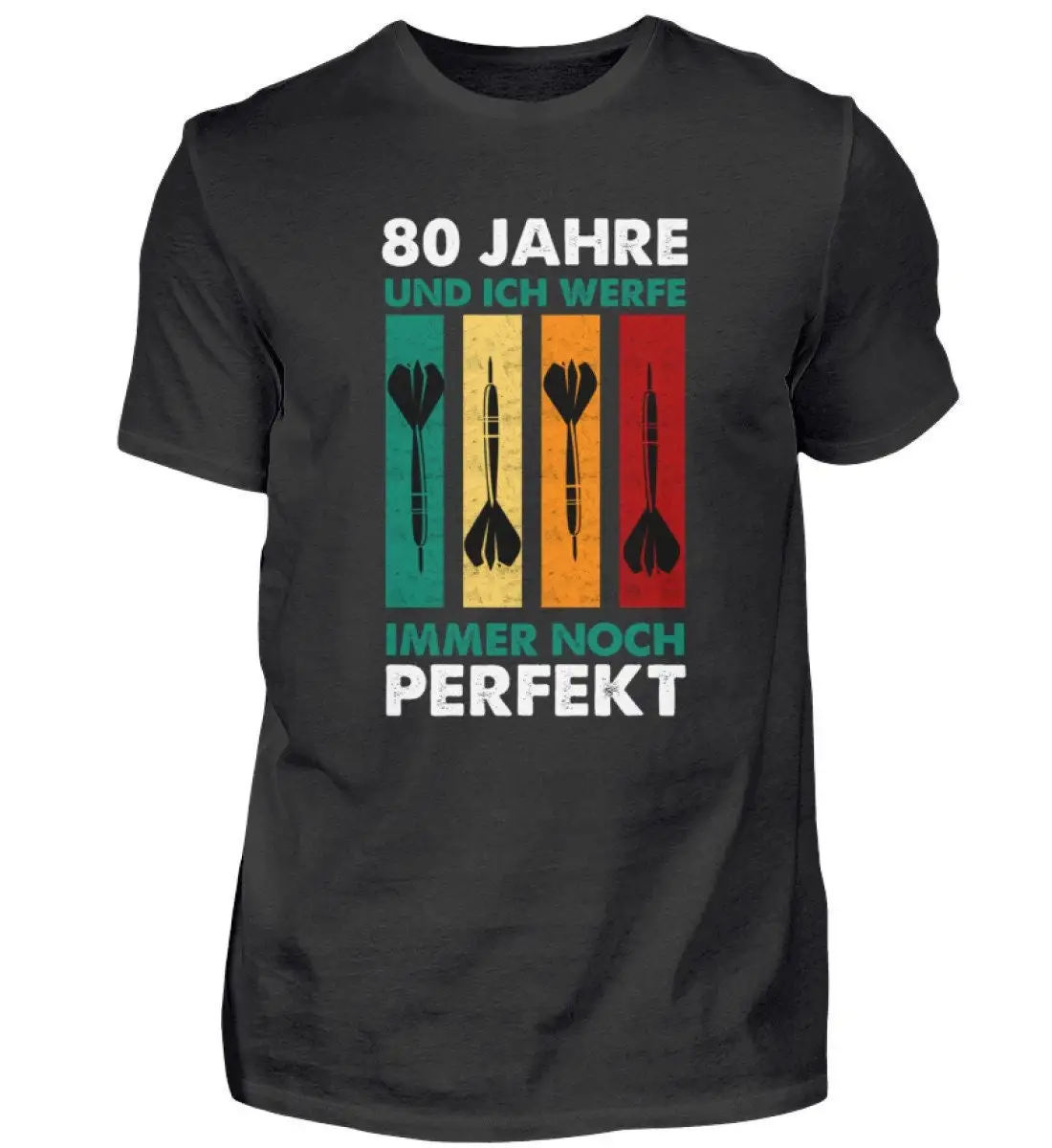 

T Shirt 80Th Birthday Darts Motif 80 Years