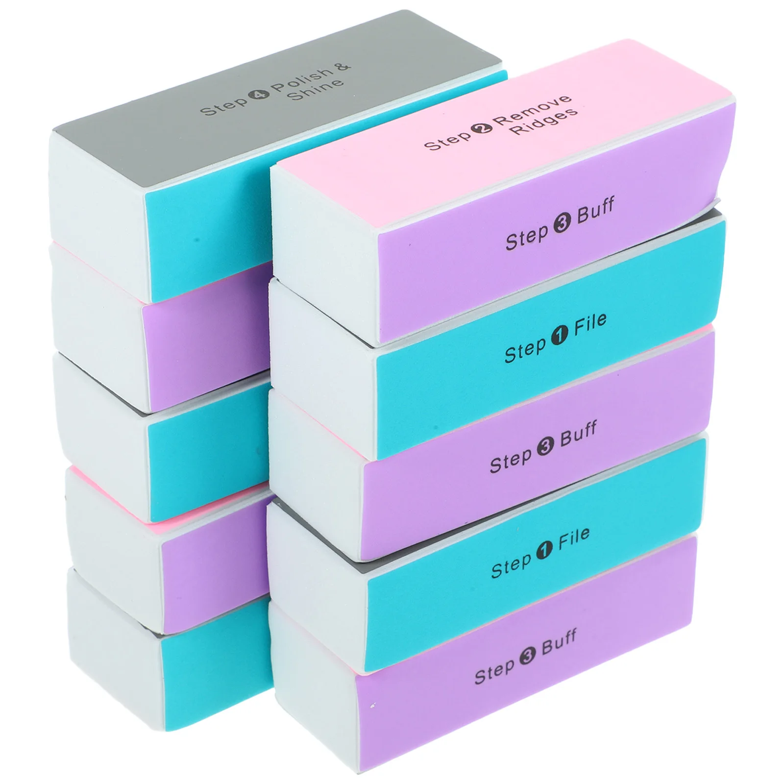 10pcs Nail Buffer File 4-Sided Artwork Block Walnut Sponge For Wood Diy Craft Nail Block Artwork Polishing Sponge Bodhi