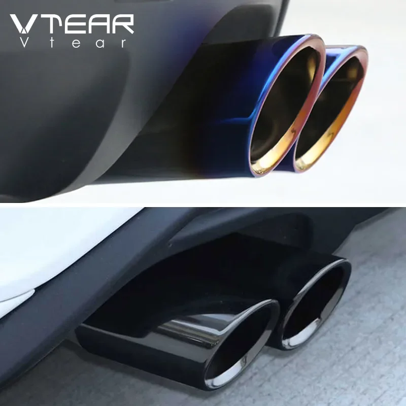 Vtear Car Tail Pipes Cover Round Exhaust Muffler Tip Accessories Car-styling Decoration Parts For Ford Focus Mk4 St Line 2020