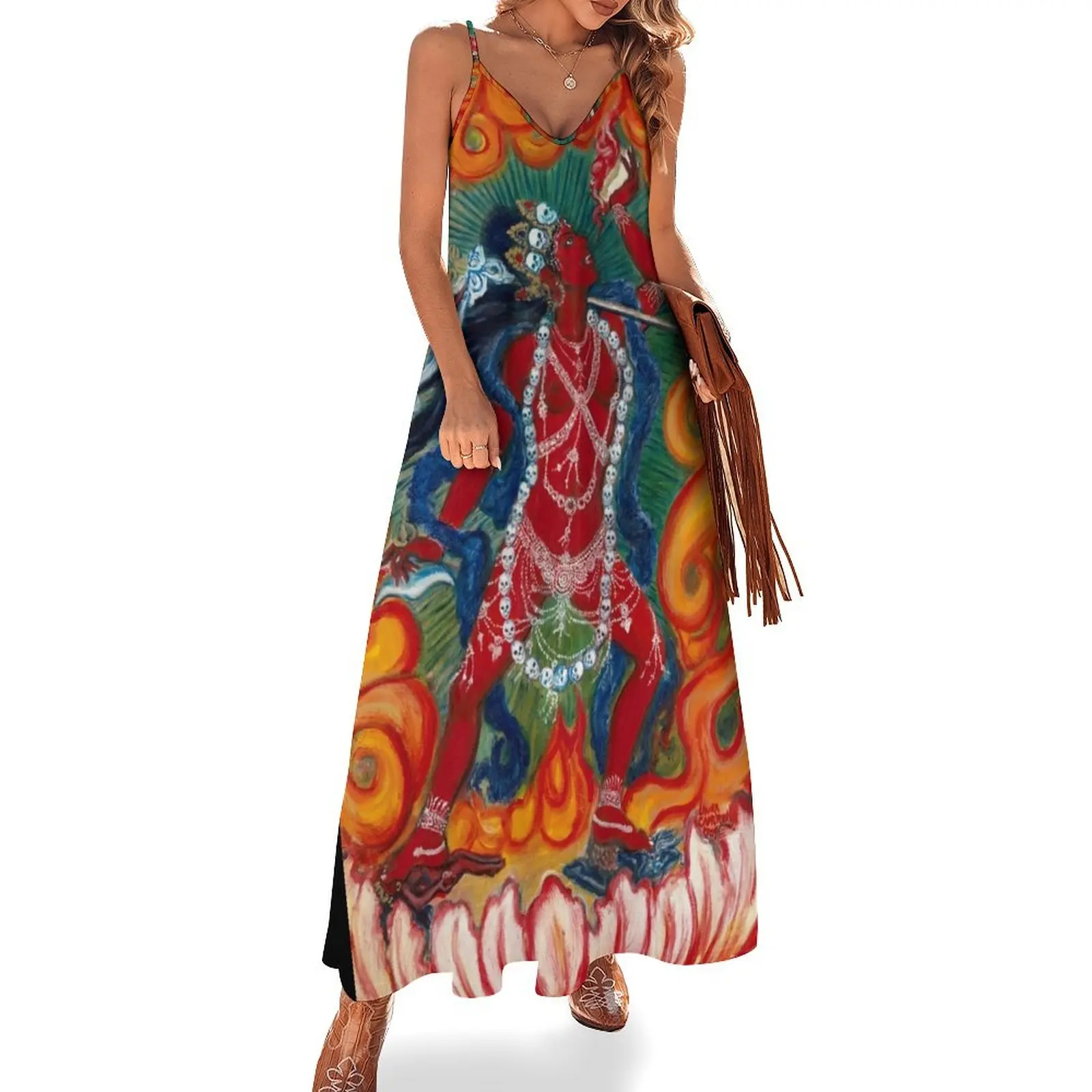 

Vajrayogini Sleeveless Long Dress women's evening dresses party dresses woman Dress