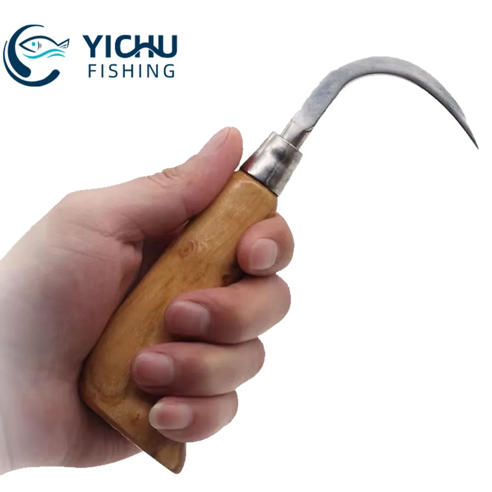 16.8 سنتيمتر أدوات الصيد البحري هوك Gaff الماسك أداة الفولاذ المقاوم للصدأ في الهواء الطلق الأسماك قبضة الشفاه الرمح هوك الصيد معالجة اكسسوارات #1