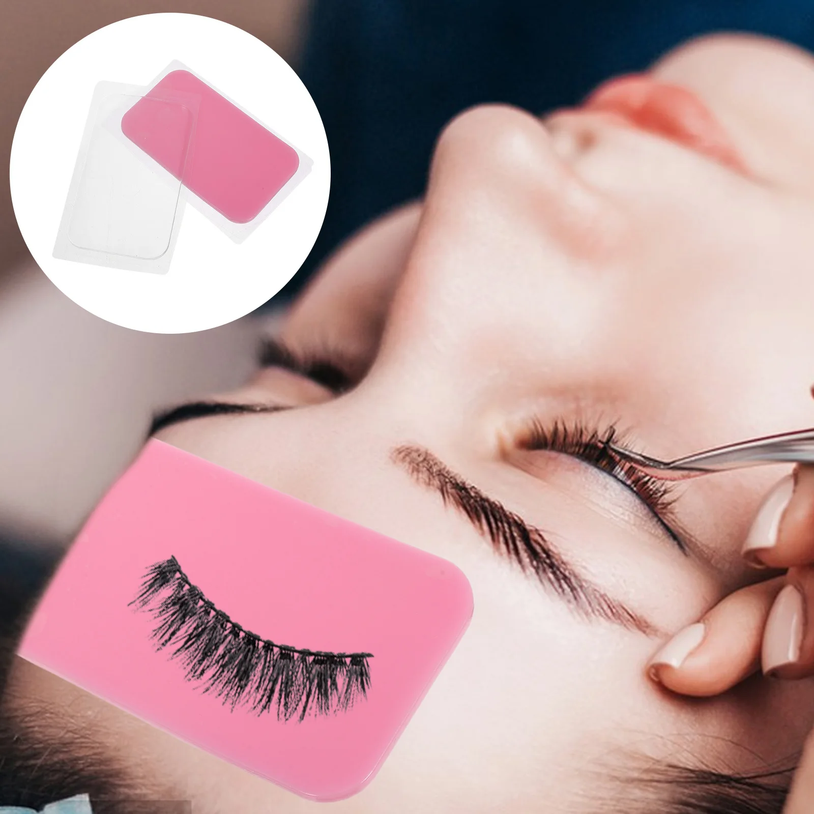 

10Pcs Rectangle Eyelash Extension Pads Reusable Silicone Anti Fall Off Lash Mat for Women Beauty Salons Eyelash Tape