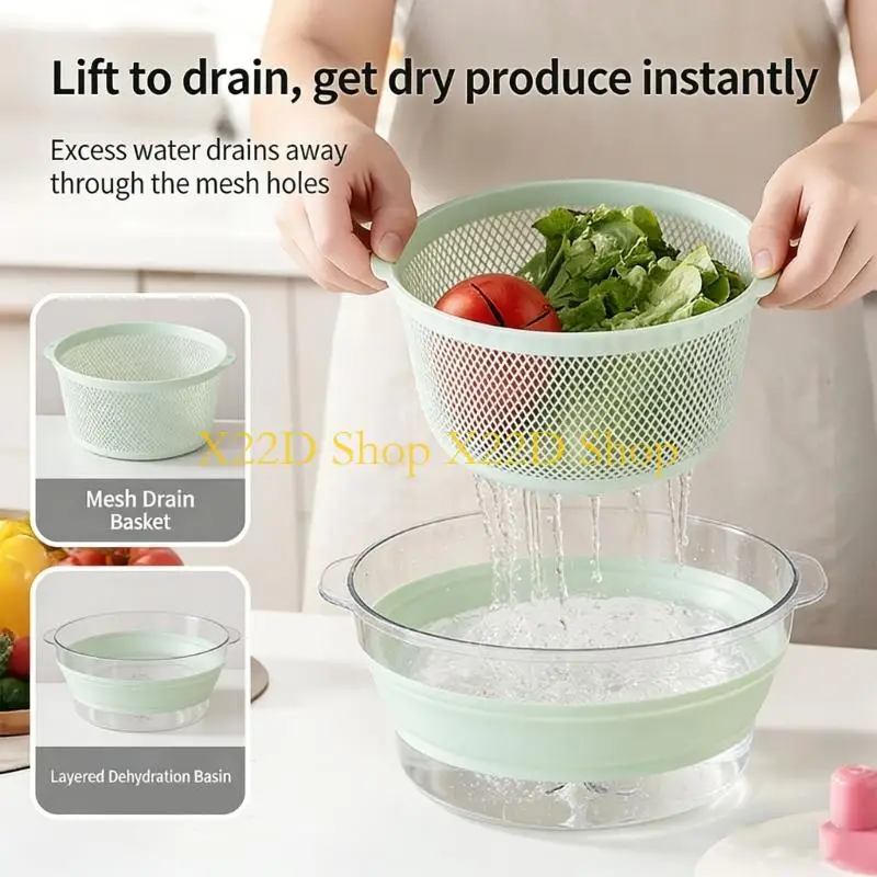 

X22D Convenient Salad Fruit Dryer Spinner Container For Kitchen Vegetable Dehydrator
