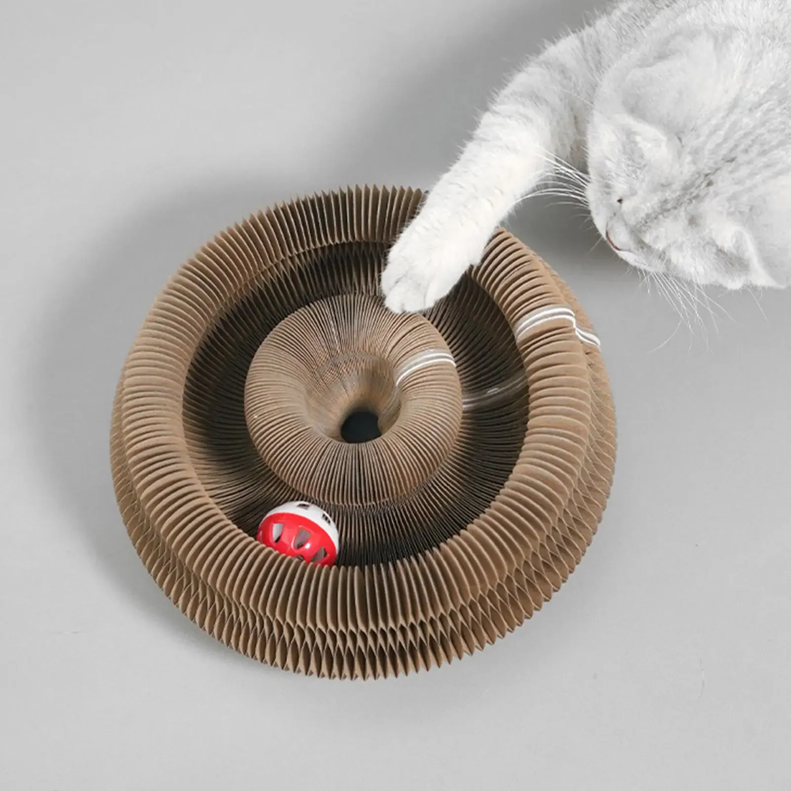 لوحة خدش للقطط من ماجيك أورجان، لعبة تفاعلية للقطط مع كرة قابلة للتطوير، لعبة خدش للقطط المموجة المستديرة، مستلزمات ألعاب هريرة