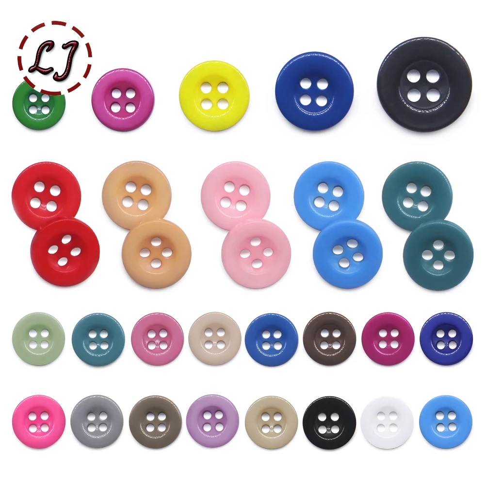 New 100pcs Resin Kids Sewing Buttons For Chindren Clothes Garment Handmade DIY Accessories scrapbooking Crafts