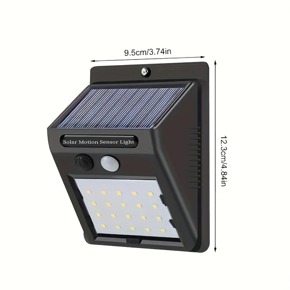 Luz de pared con Sensor de movimiento Solar, lámpara de pared con 20 LED, 3 modos, IP65, impermeable, para exteriores, puerta delantera, patio