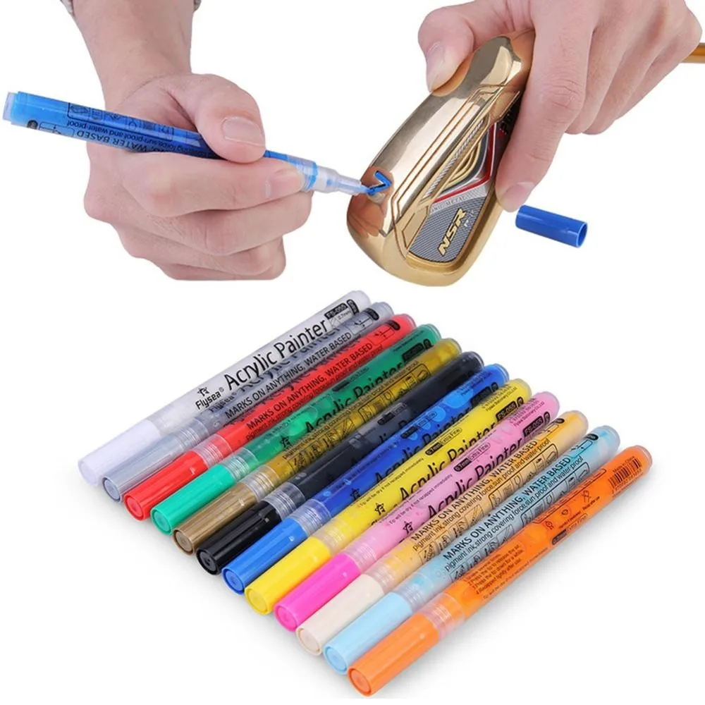 0.7mm Color Changing Golf Pen Acrylic Ink Pen Golf Club With Strong Sunscreen Waterproof Covering Power Golf Accesoires