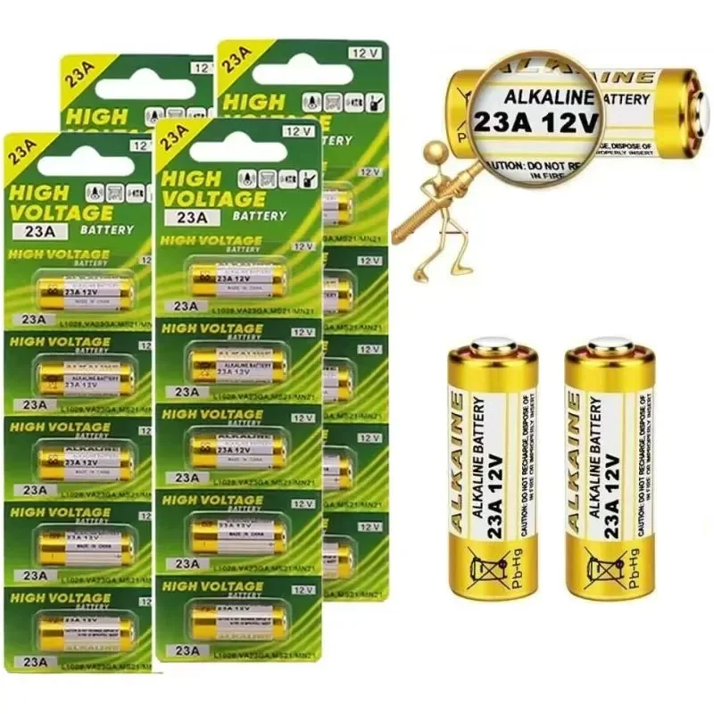 بطارية قلوية جديدة 12 فولت 23GA A23S E23A EL12 MN21 MS21 V23GA L1028 GP23A LRV08 لجرس الباب للتحكم عن بعد البطارية الجافة