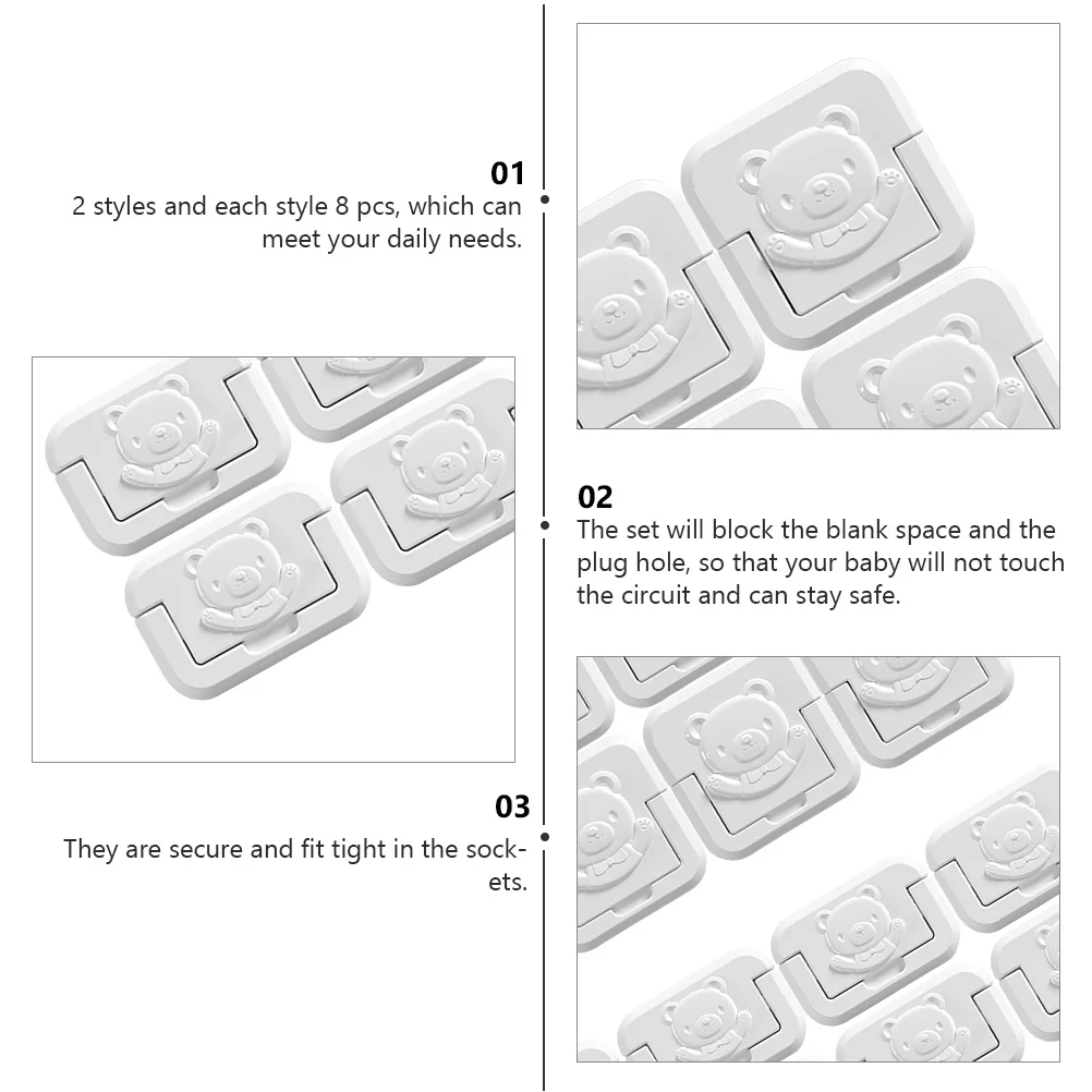 16 قطعة من أغطية المخرج، واقيات مقبس سلامة الطفل، مقاومة كهربائية للأطفال للاستخدام المنزلي، غطاء بلاستيكي