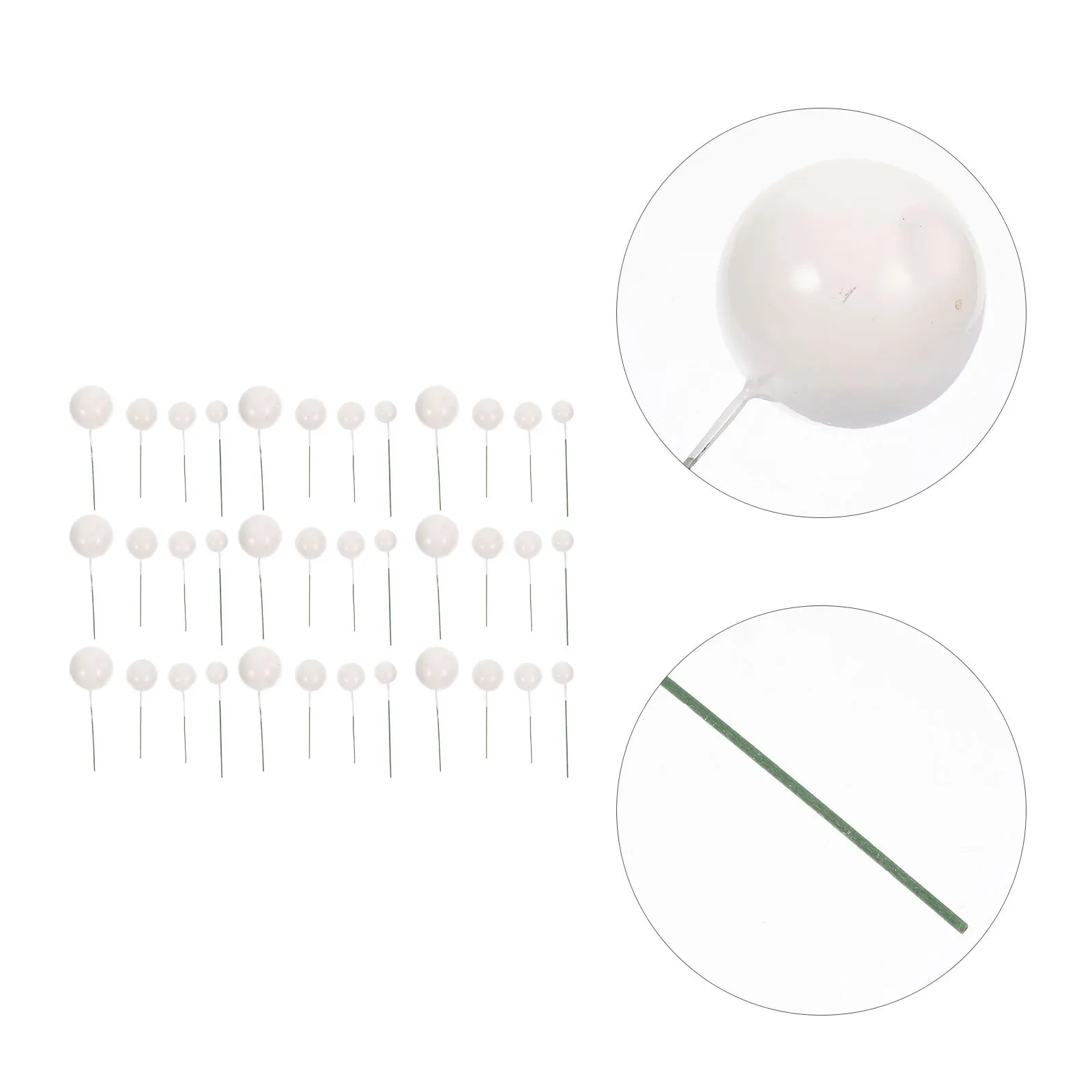 

40Pcs Cake Decorative Ball Toppers Light Foam Cupcake Picks Delicate Party Baking Cake Decor Birthday Wedding Dessert