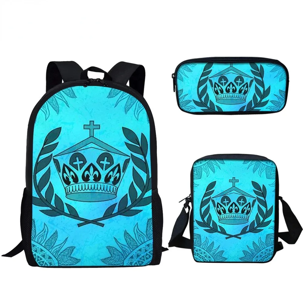 Blue Tribal 3D Print Student School Bags, Laptop Backpack, Backpack, Tilt Shoulder Bag, Pencil Case, Popular Harajuku, 3Pcs per
