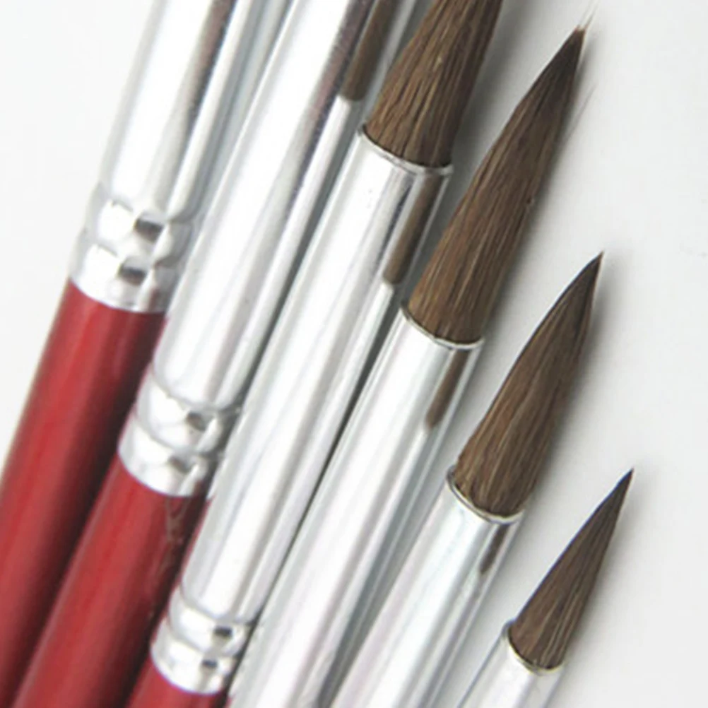 

6pcs Portable Watercolor Brush Set Oil Paint Brushes Line Drawing Pens For Artists Beginners Travel Painting Tools Art