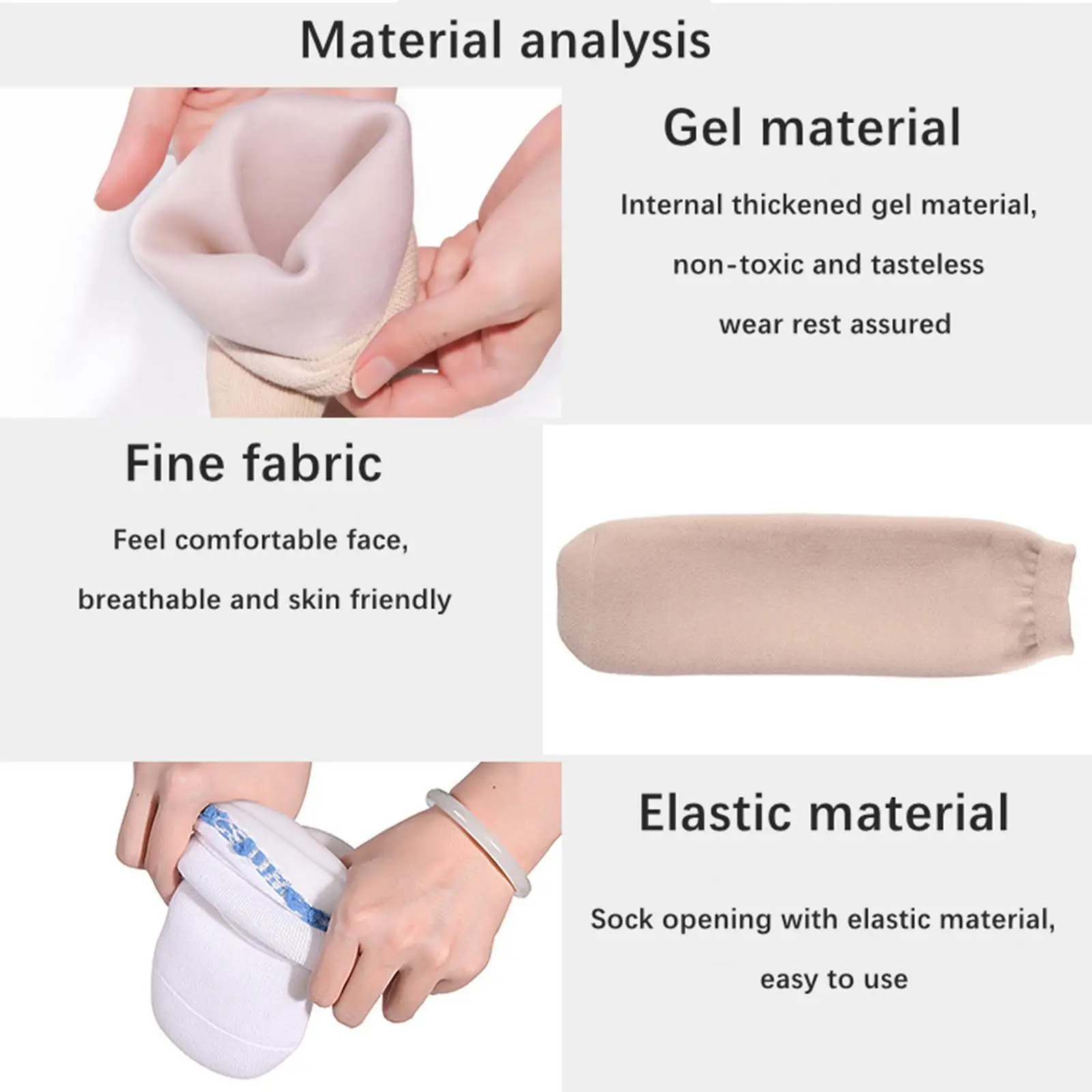 

Skin Tone Prosthetic Sock, Protective Sweat Absorption below Knee, Portable