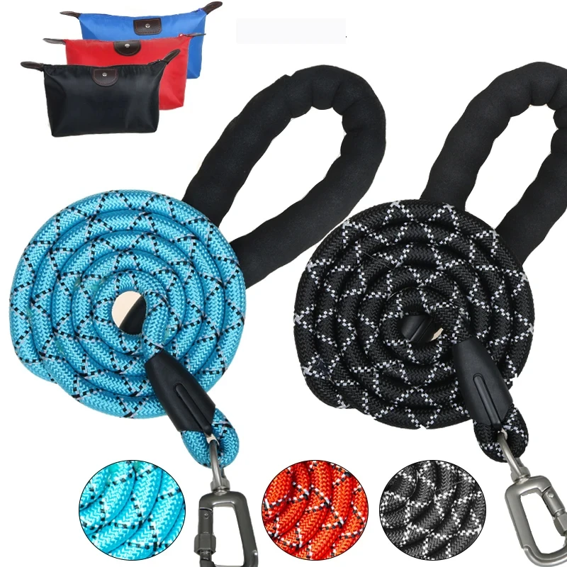 Dog Leash with Comfortable Padded Handle and Highly Reflective Threads,Heavy Duty Dog Leash for Large Medium Dogs, 5 FT Strong