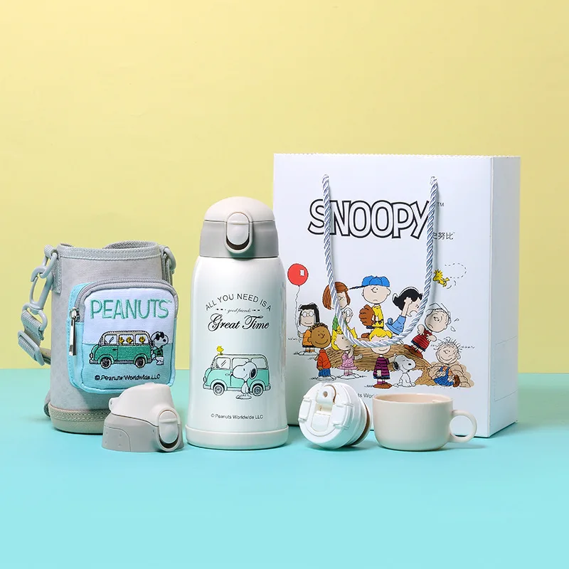 

Cartoon Animation Snoopy High-looking Children's Kindergarten Stainless Steel Multi-functional Insulated Straw Water Cup