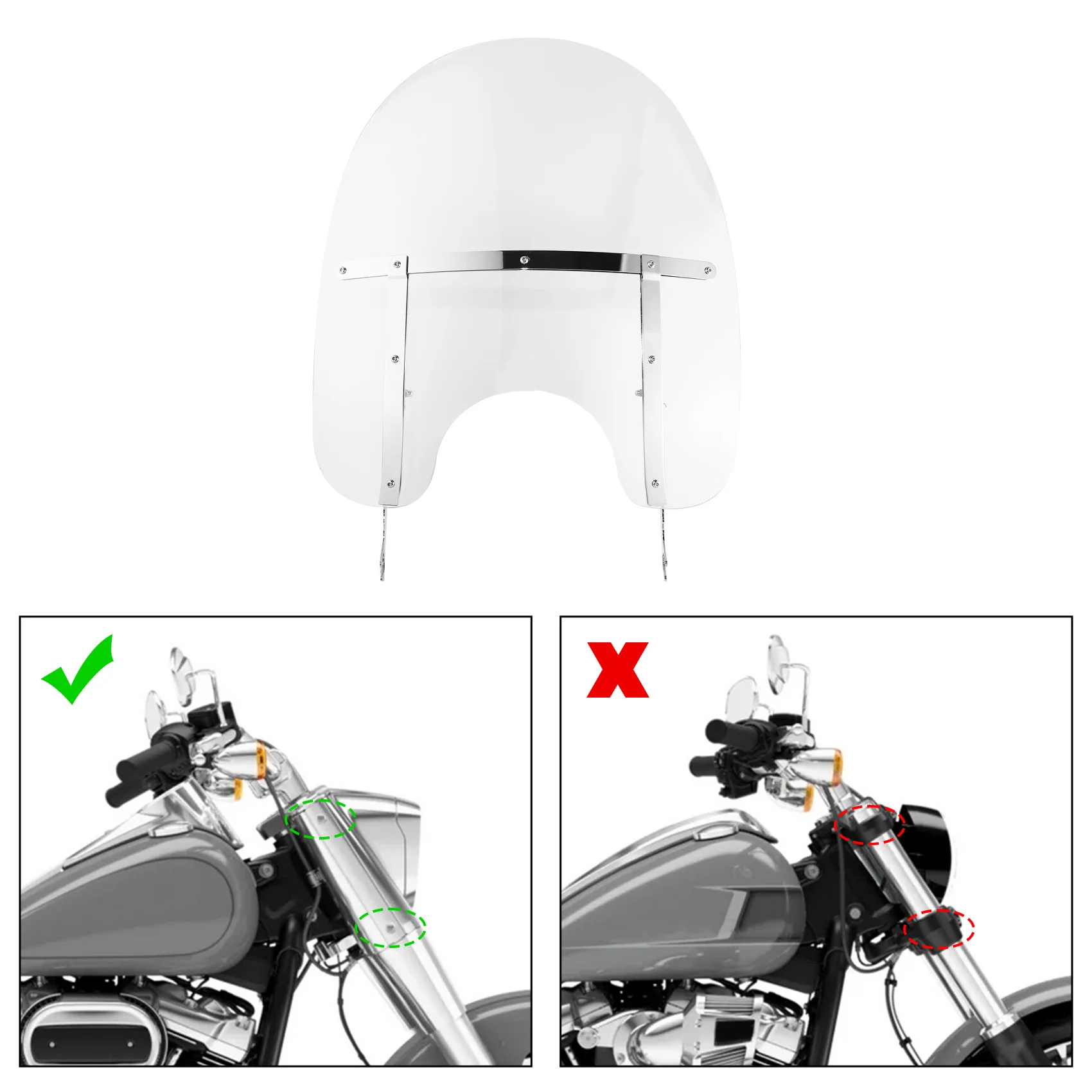 Motorcycle Quick Detachable Windshield Windscreen Mounting Bracket Kit For Harley Softail FLST FLSTC Slim Fat Boy Deluxe