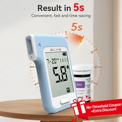 Medidor De Glicose No Sangue AICARE Glucosímetro, Diabetes Lancets, Monitor De Açúcar, Testador De Dispositivos Médicos, 50 100 Tiras De Teste