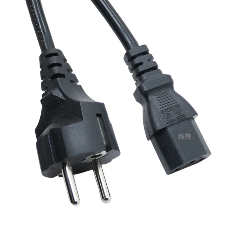 16A European Standard Tail Power Cord Pure Copper 3Pin 0.75/1.5 Square EU AC Power Plug Cable for Rice Cooker CE Certified