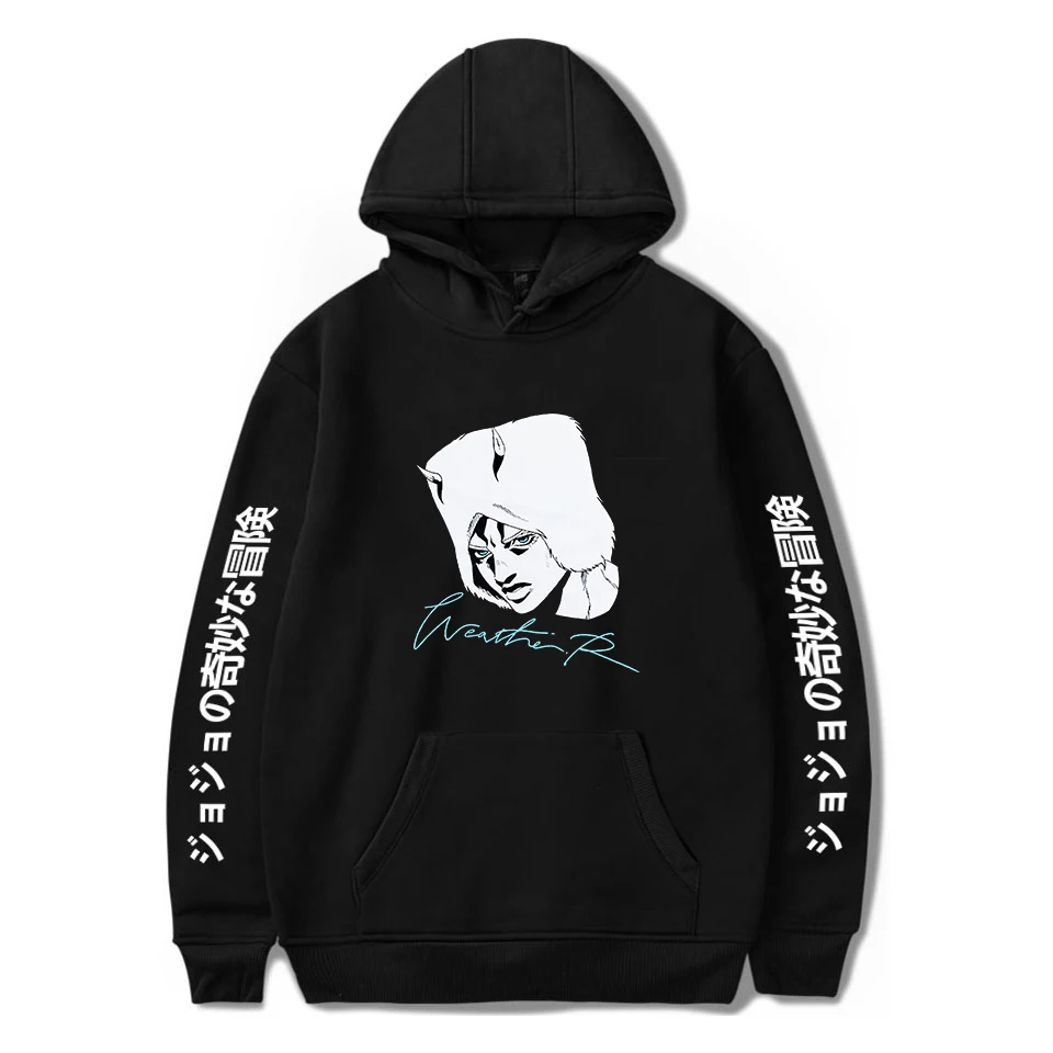 Jojo Bizarre Adventure Stone Ocean Hoodie Long Sleeve Black Sweatshirt Women Men's Hoodie Harajuku Streetwear  Anime Clothes