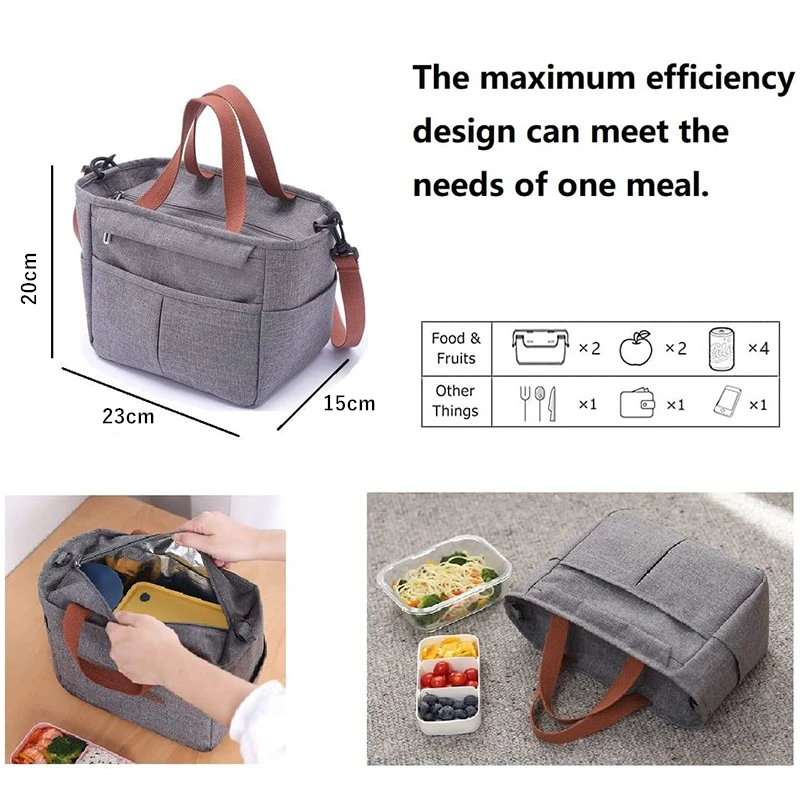 Insulated Lunch Bag For Men/Women,Reusable Large Cooler Box With Shoulder Strap Camping Picnic Bag For Teenagers And Workers