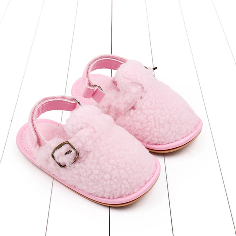 YILEEGOO Infant Baby Girls Boys Winter Slippers Coral Fleece Anti-Slip Soft Sole Indoor Shoes Toddler Prewalker First Walkers