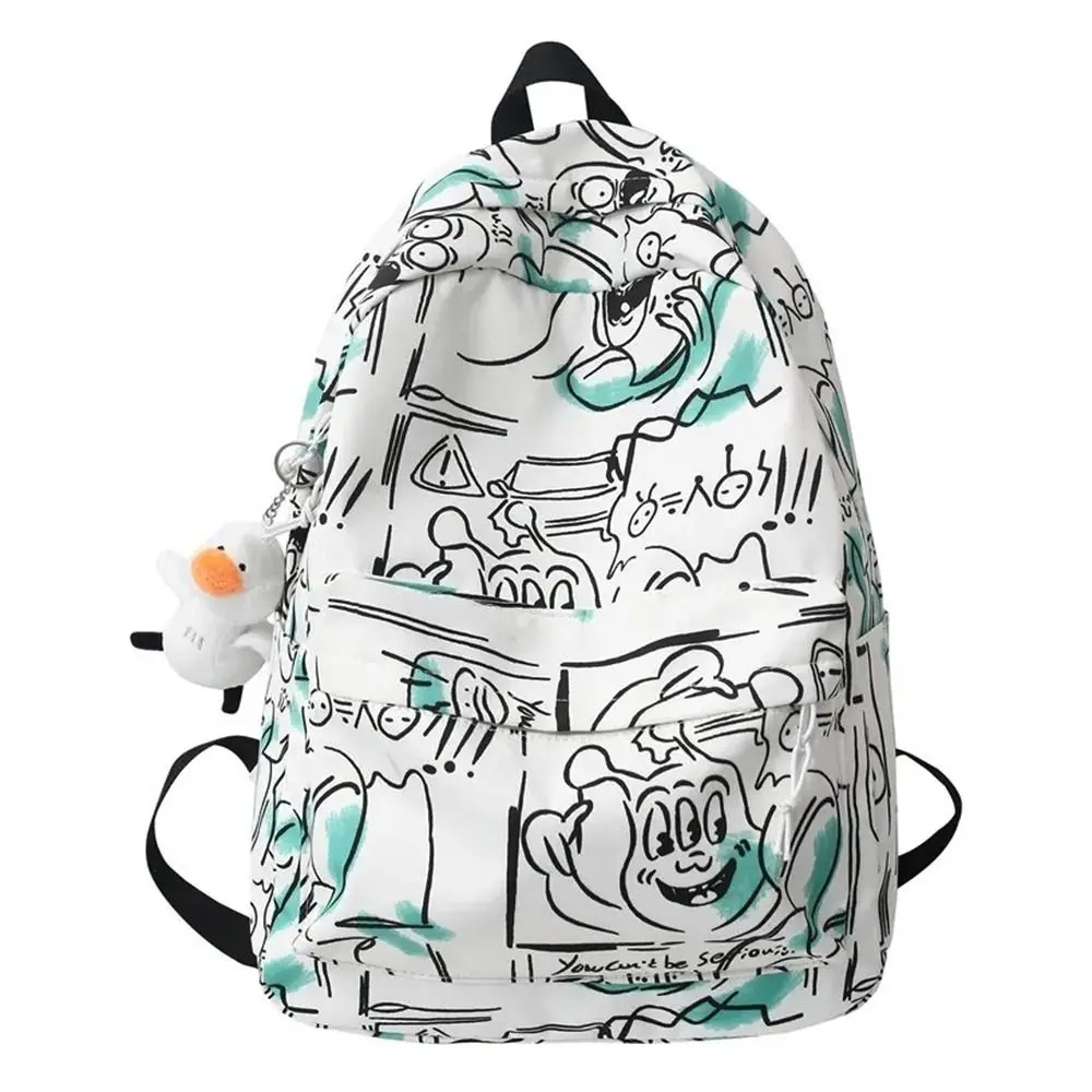 

New Fashion Large Capacity Backpack Korean Style Ultra-light Bookbags Graffiti Trend Shoulder Bag