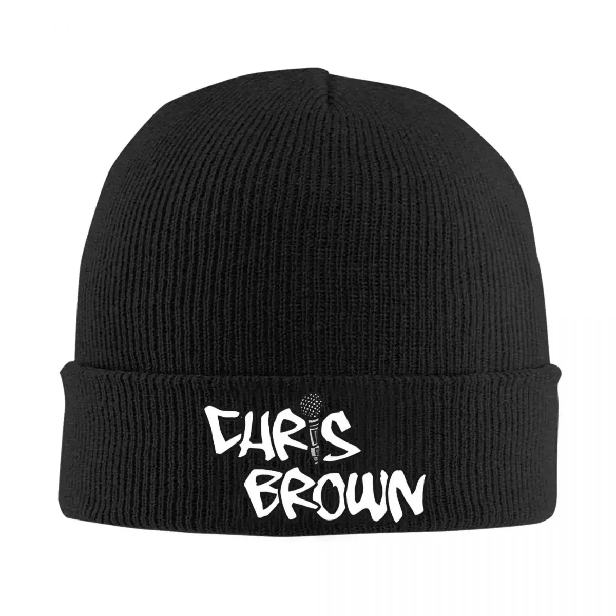 Chris Brown Bonnet Hats Knit Hat Unisex Adult Casual Thermal Elastic Beanie Hats Winter Kpop Custom Cap