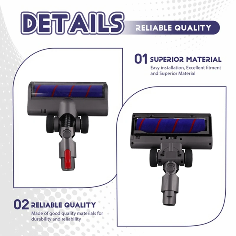 Электрическая насадка для щетки для пола для Dyson V7 V8 V10 V11 V15, насадки для насадки для деревянного пола с зелеными светодиодными лампами