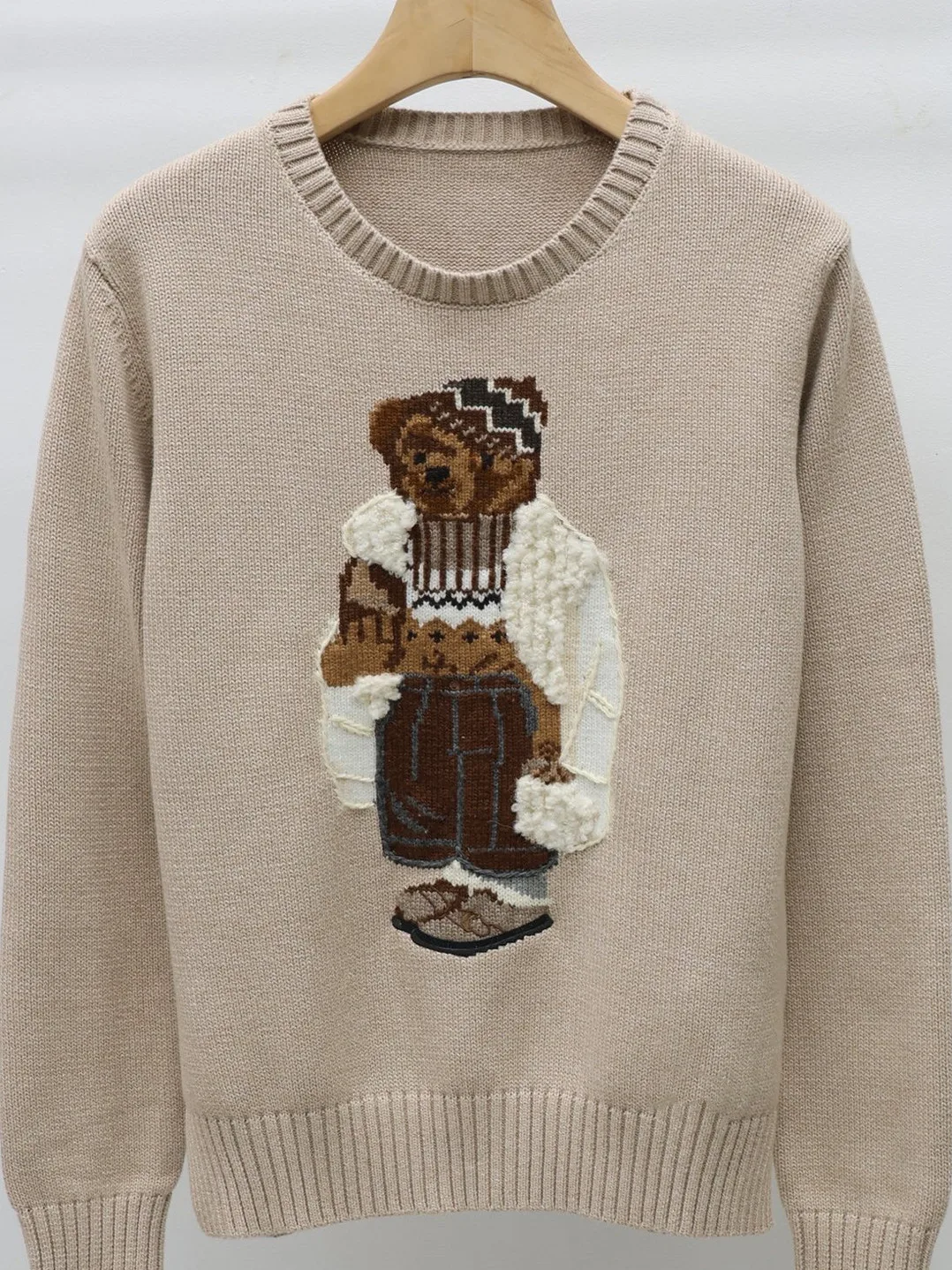 

Новое поступление женской осени/зимы 2025: тяжелый хлопковый вязаный свитер с круглым вырезом и длинными рукавами, студенческий стиль, молодежный и